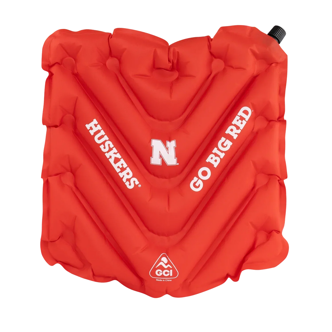 Secure-Hook College V Seat Inflatable Stadium Cushion - Nebraska Cornhuskers - Choice 277 - Lightweight Folding Bleacher Chair with Cushioning - Default Title