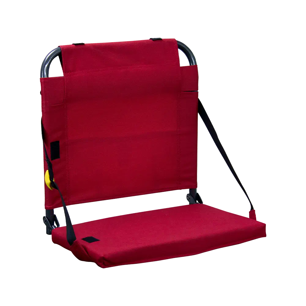 Ultra-Lightweight BleacherBack - Choice 696 - Lightweight Folding Bleacher Chair with Cushioning - Red