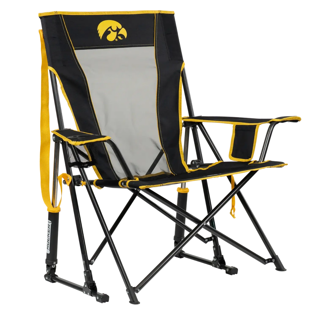 Heavy-Duty Freestyle College Comfort Pro Rocker - Iowa Hawkeyes - Choice 249 - Patented Spring-Action Rocking Chair for Camping - Default Title