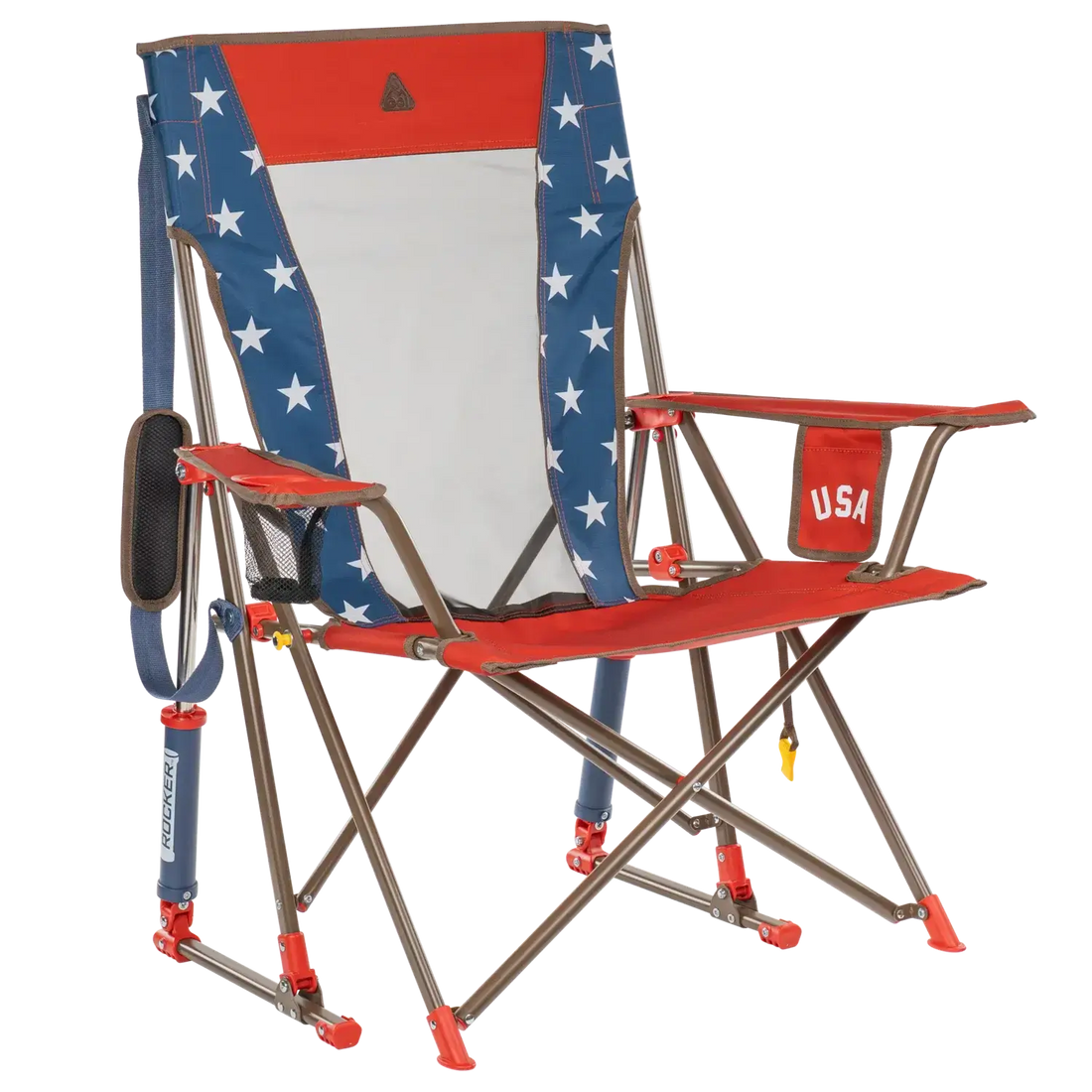 Heavy-Duty Freestyle Comfort Pro Rocker - USA Anniversary Deluxe - Choice 424 - Patented Spring-Action Rocking Chair for Camping - Default Title