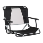 Secure-Hook Big Comfort Stadium Chair with Armrests - Choice 465 - Grandstand Cushion Seat with Secure Under-Bench Hooks - Black