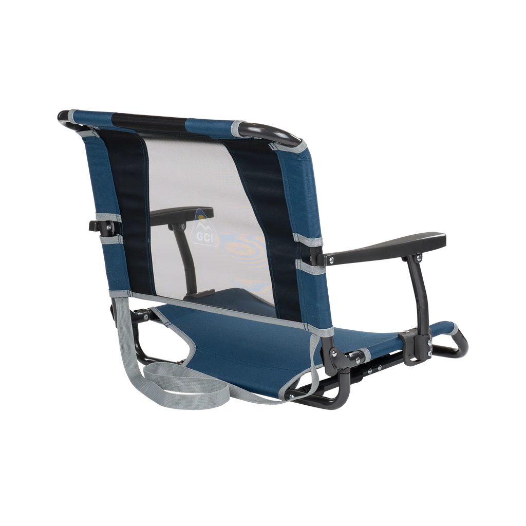 Secure-Hook Big Comfort Stadium Chair with Armrests - Choice 465 - Grandstand Cushion Seat with Secure Under-Bench Hooks Detail