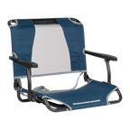 Secure-Hook Big Comfort Stadium Chair with Armrests - Choice 465 - Grandstand Cushion Seat with Secure Under-Bench Hooks - Navy