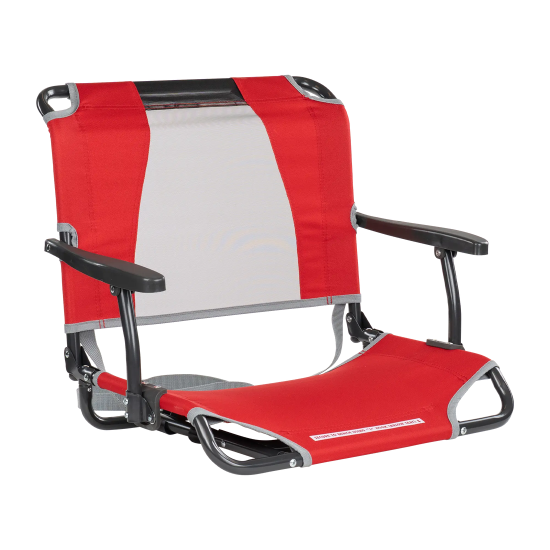 Secure-Hook Big Comfort Stadium Chair with Armrests - Choice 465 - Grandstand Cushion Seat with Secure Under-Bench Hooks - Red
