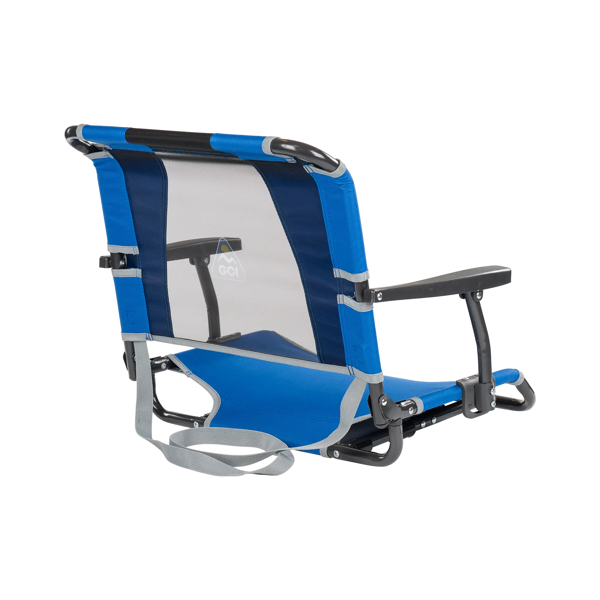 Secure-Hook Big Comfort Stadium Chair with Armrests - Choice 465 - Grandstand Cushion Seat with Secure Under-Bench Hooks Detail