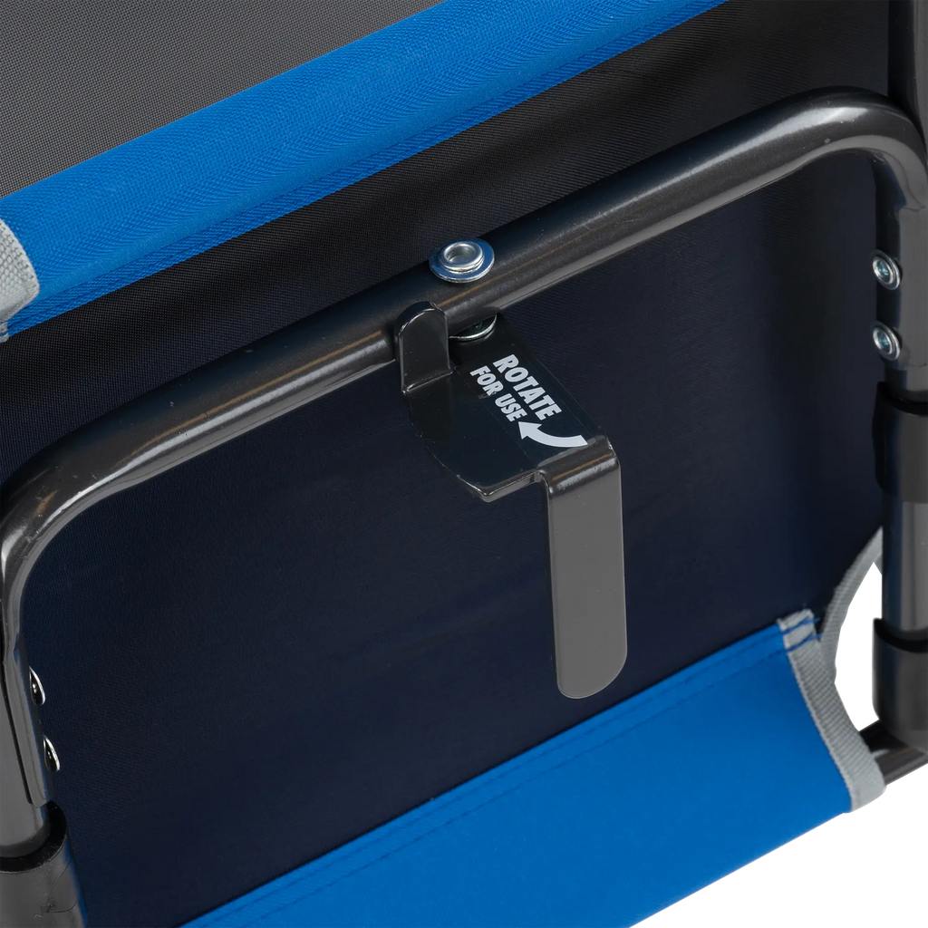 Secure-Hook Big Comfort Stadium Chair with Armrests - Choice 465 - Grandstand Cushion Seat with Secure Under-Bench Hooks Detail