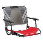 Secure-Hook Big Comfort Stadium Chair with Armrests - Choice 465 - Grandstand Cushion Seat with Secure Under-Bench Hooks - Red/Gray