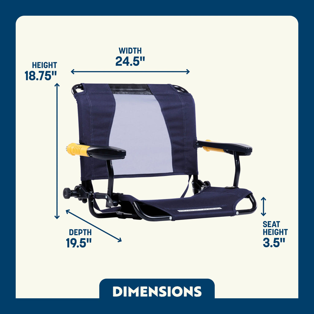 Premium All-Weather Stadium Rock-Cliner - Choice 540 - Freestyle Rocker Portable Outdoor Folding Chair Detail