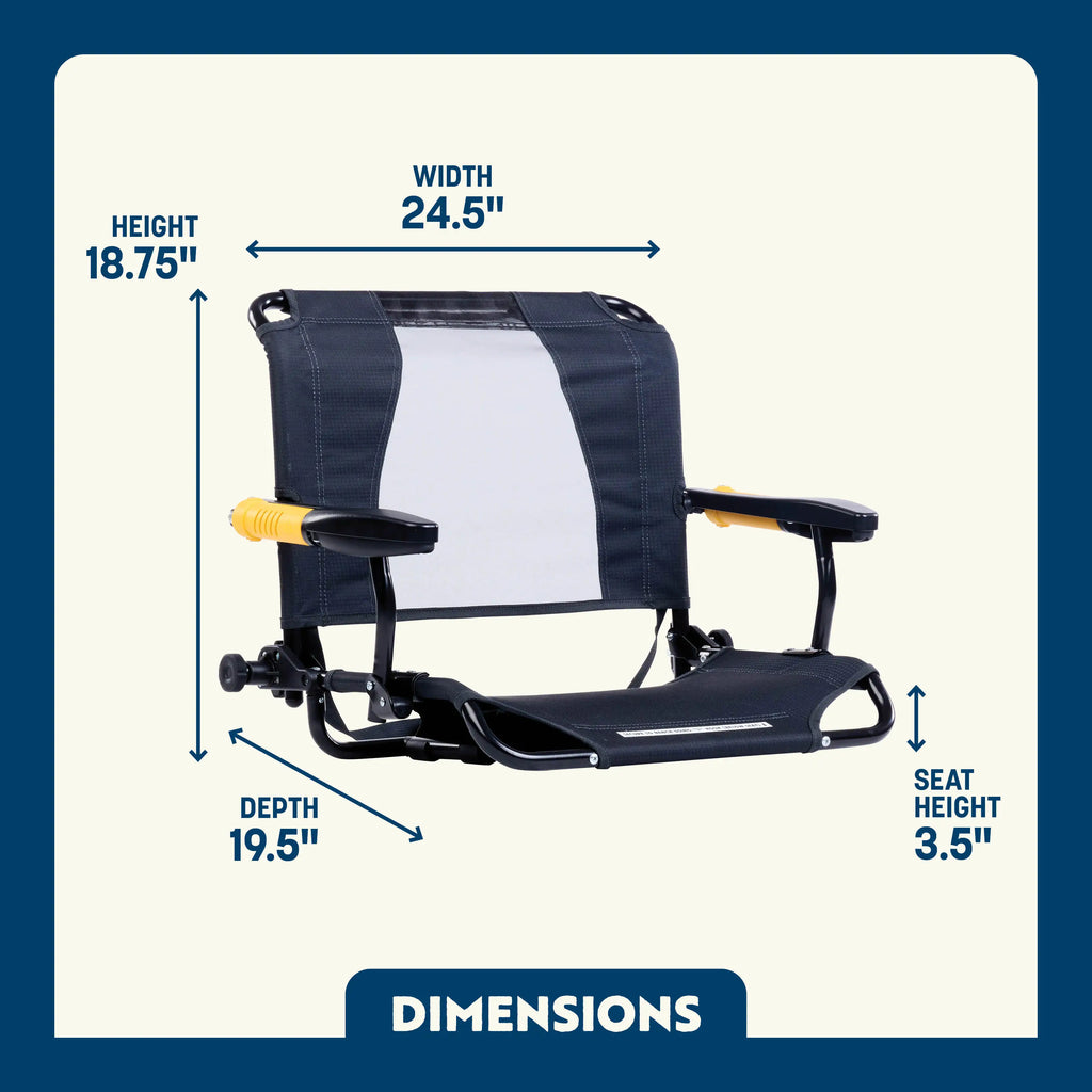 Premium All-Weather Stadium Rock-Cliner - Choice 540 - Freestyle Rocker Portable Outdoor Folding Chair Detail