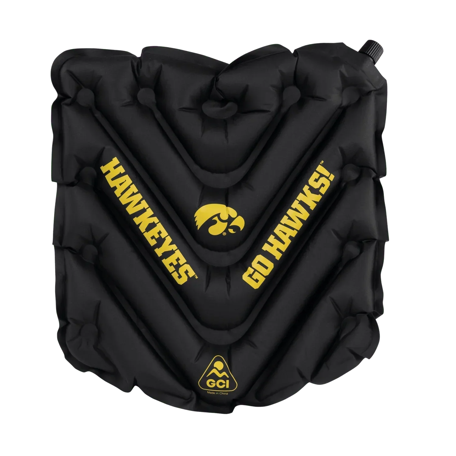 Ergonomic Back-Support College V Seat Inflatable Stadium Cushion - Iowa Hawkeyes - Choice 157 - Ergonomic Portable Stadium Seat for Sports Events - Default Title