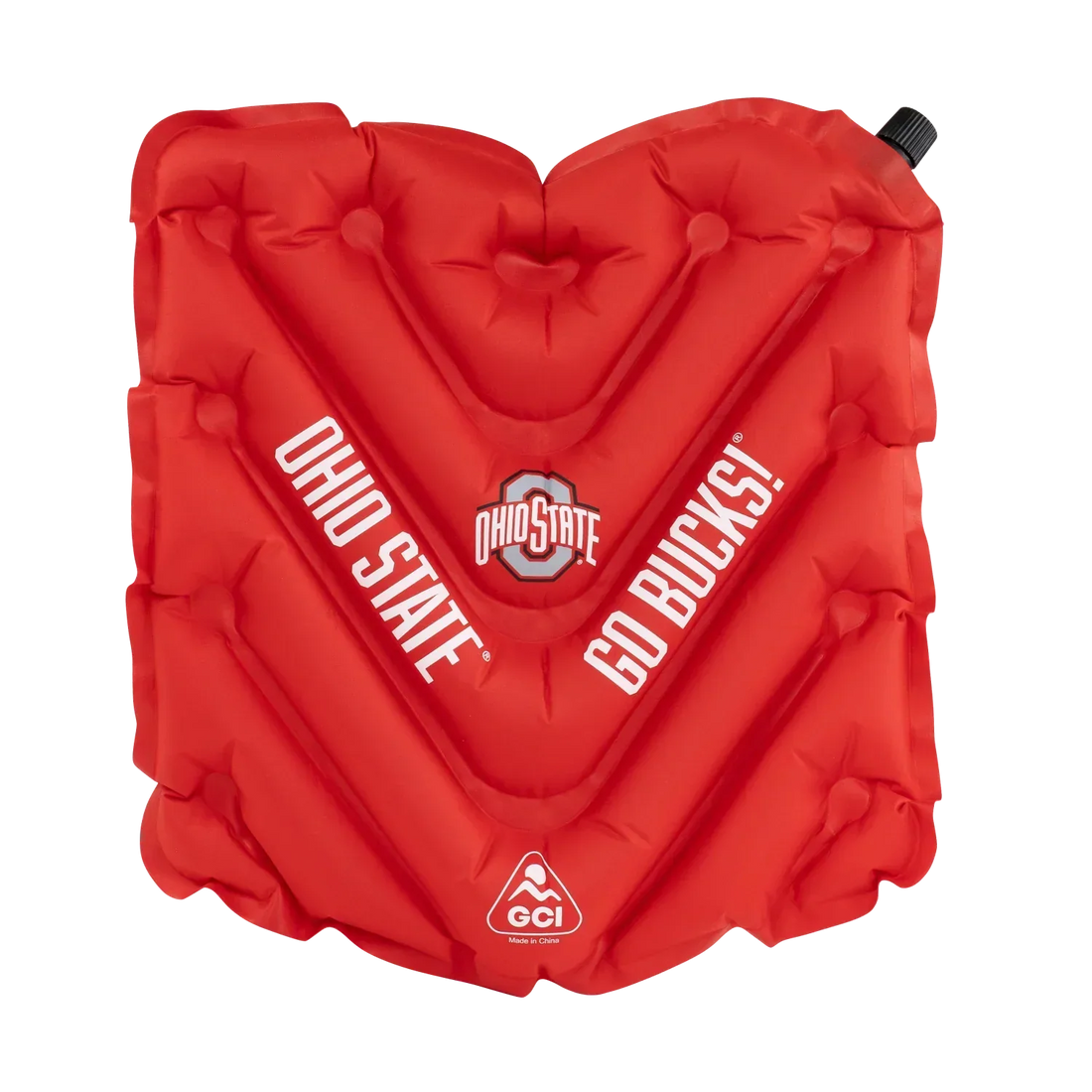 Ergonomic Back-Support College V Seat Inflatable Stadium Cushion - Ohio State Buckeyes - Choice 778 - Lightweight Folding Bleacher Chair with Cushioning - Default Title