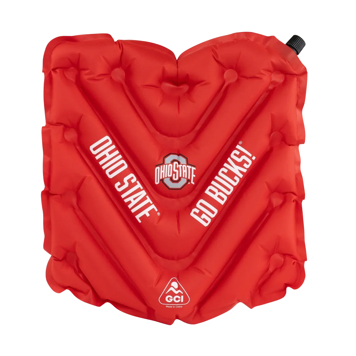 Ergonomic Back-Support College V Seat Inflatable Stadium Cushion - Ohio State Buckeyes - Choice 778 - Lightweight Folding Bleacher Chair with Cushioning - Default Title