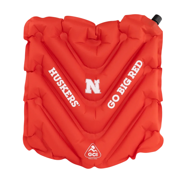 Secure-Hook College V Seat Inflatable Stadium Cushion - Nebraska Cornhuskers - Choice 277 - Lightweight Folding Bleacher Chair with Cushioning - Default Title