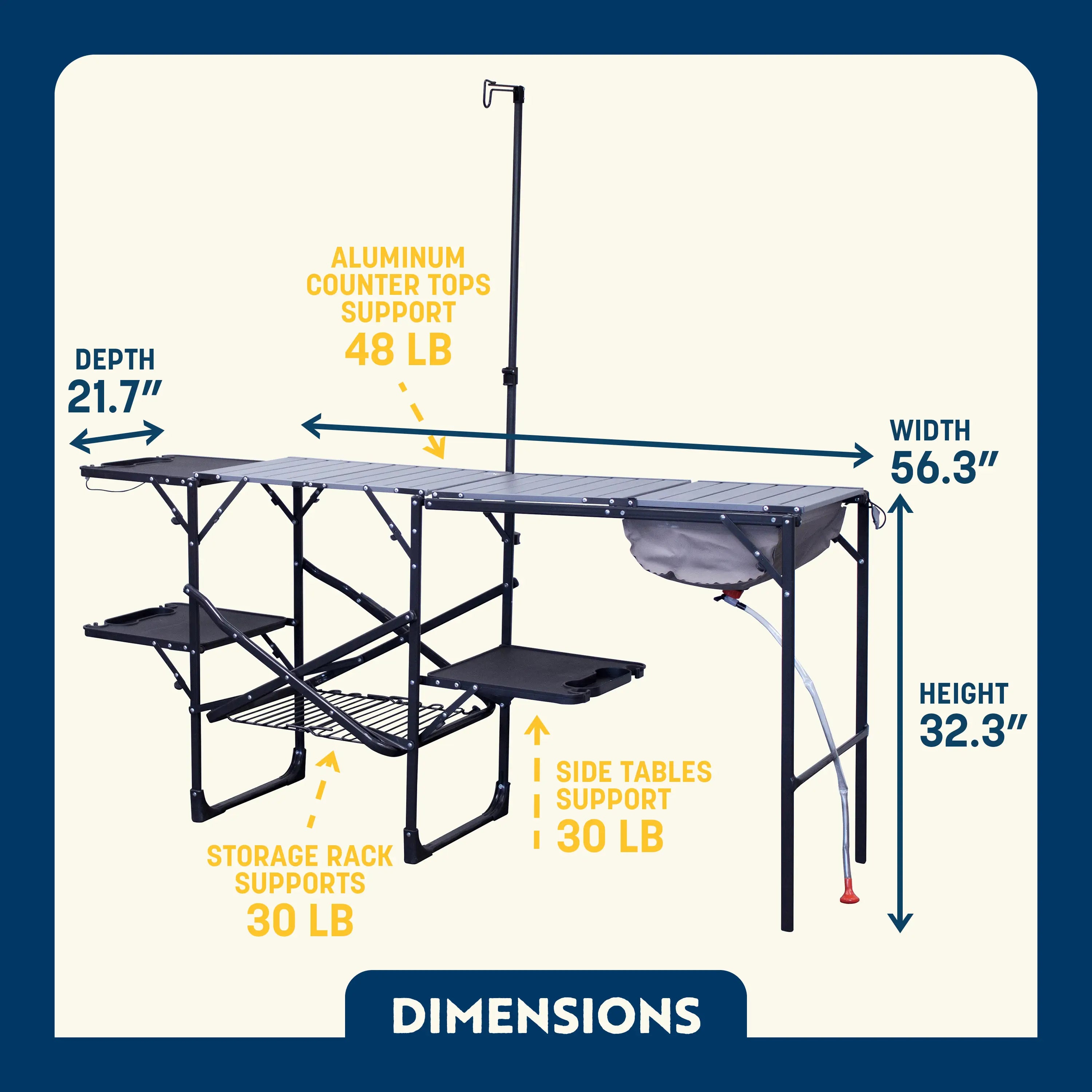 Heavy-Duty Camp Master Cook Station - Choice 171 - Heavy-Duty Stainless Steel Camp Cooking Gear Detail