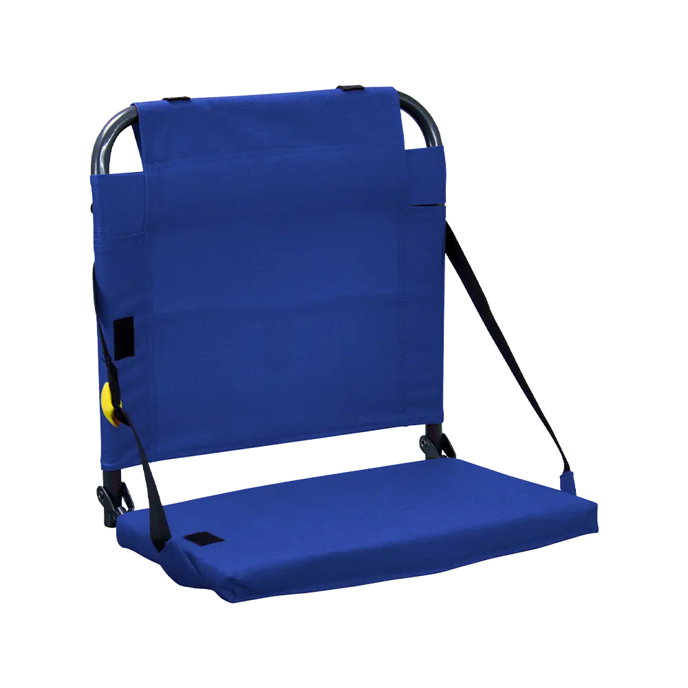 Ultra-Lightweight BleacherBack - Choice 696 - Lightweight Folding Bleacher Chair with Cushioning - Royal Blue