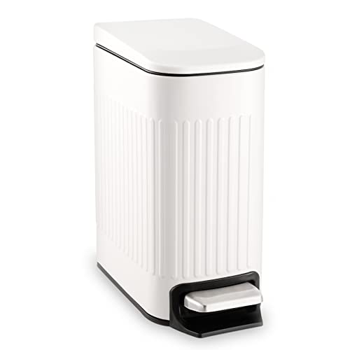 luxury TrashAid Slim Bathroom Trash Can with Lid Soft Close, 6 for Daily Use