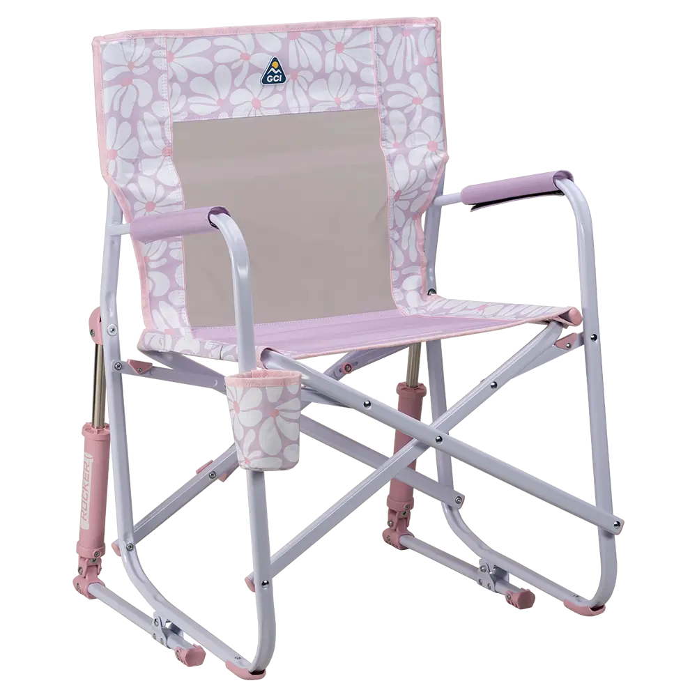 Luxury Camp Freestyle Rocker - Choice 711 - Freestyle Rocker Portable Outdoor Folding Chair - Pink/Purple