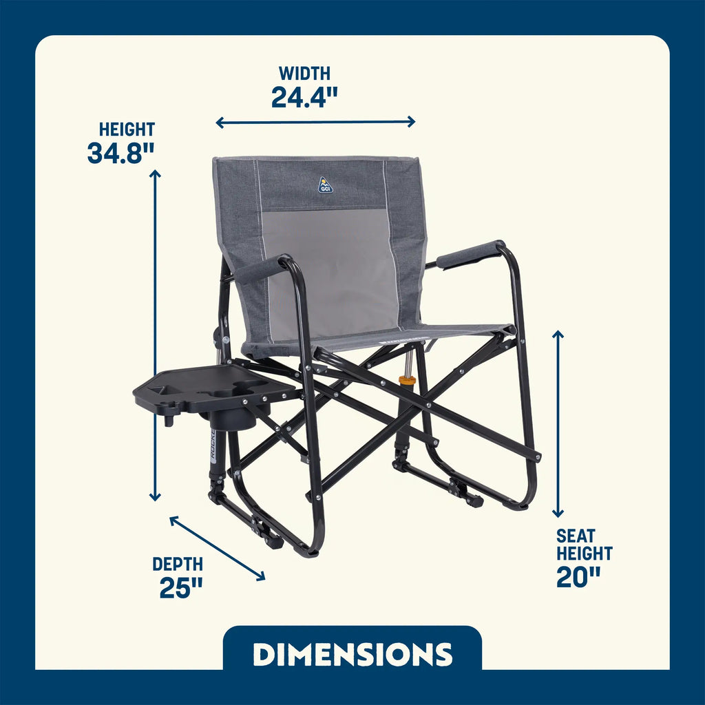Smooth Motion Freestyle Rocker with Side Table - Choice 853 - RoadTrip Rocker Smooth Motion Camp Chair Detail
