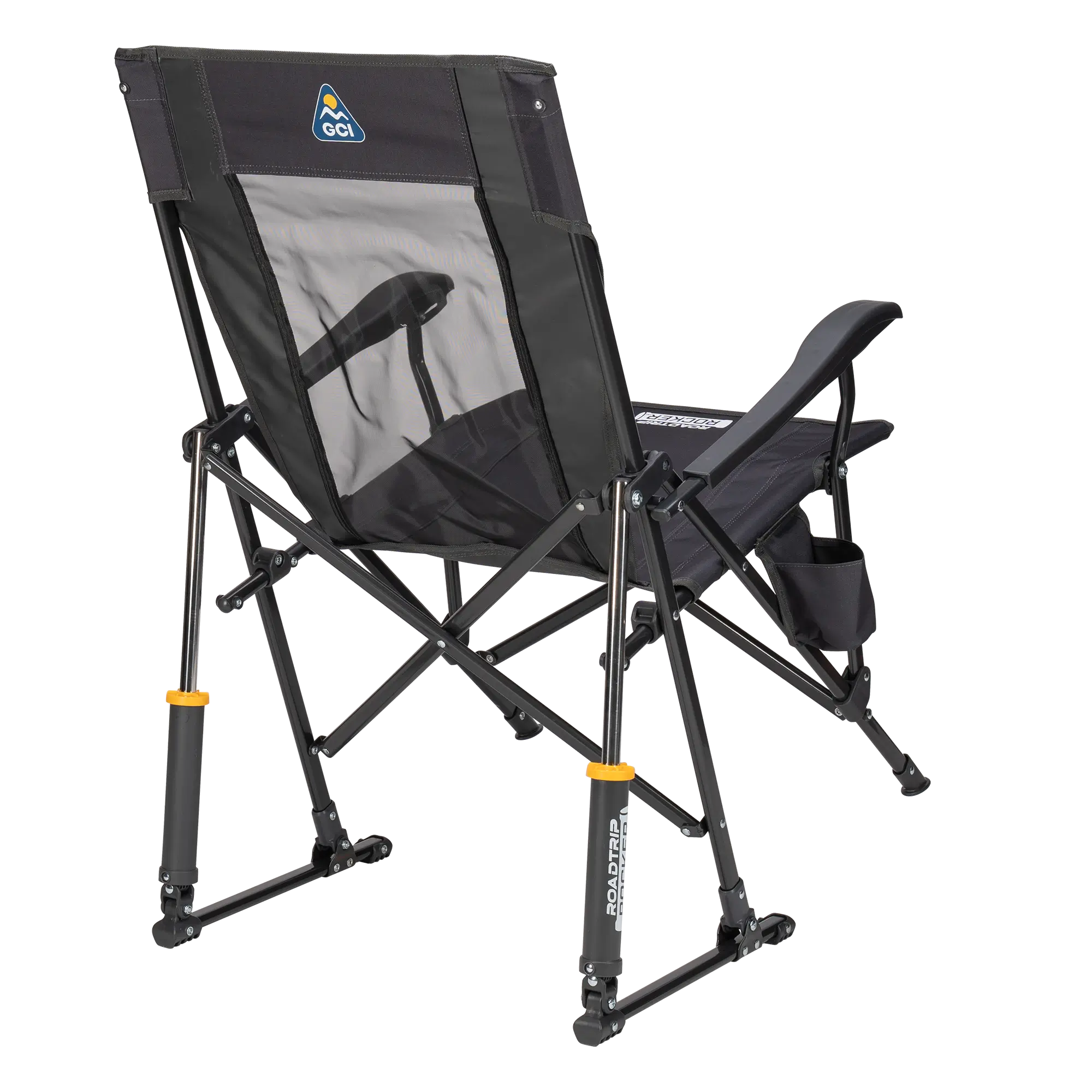 Luxury Camp RoadTrip Rocker - Choice 855 - Heavy-Duty Kickback Rocker with Beverage Holder Detail