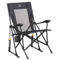 Luxury Camp RoadTrip Rocker - Choice 855 - Heavy-Duty Kickback Rocker with Beverage Holder - Dark Charcoal