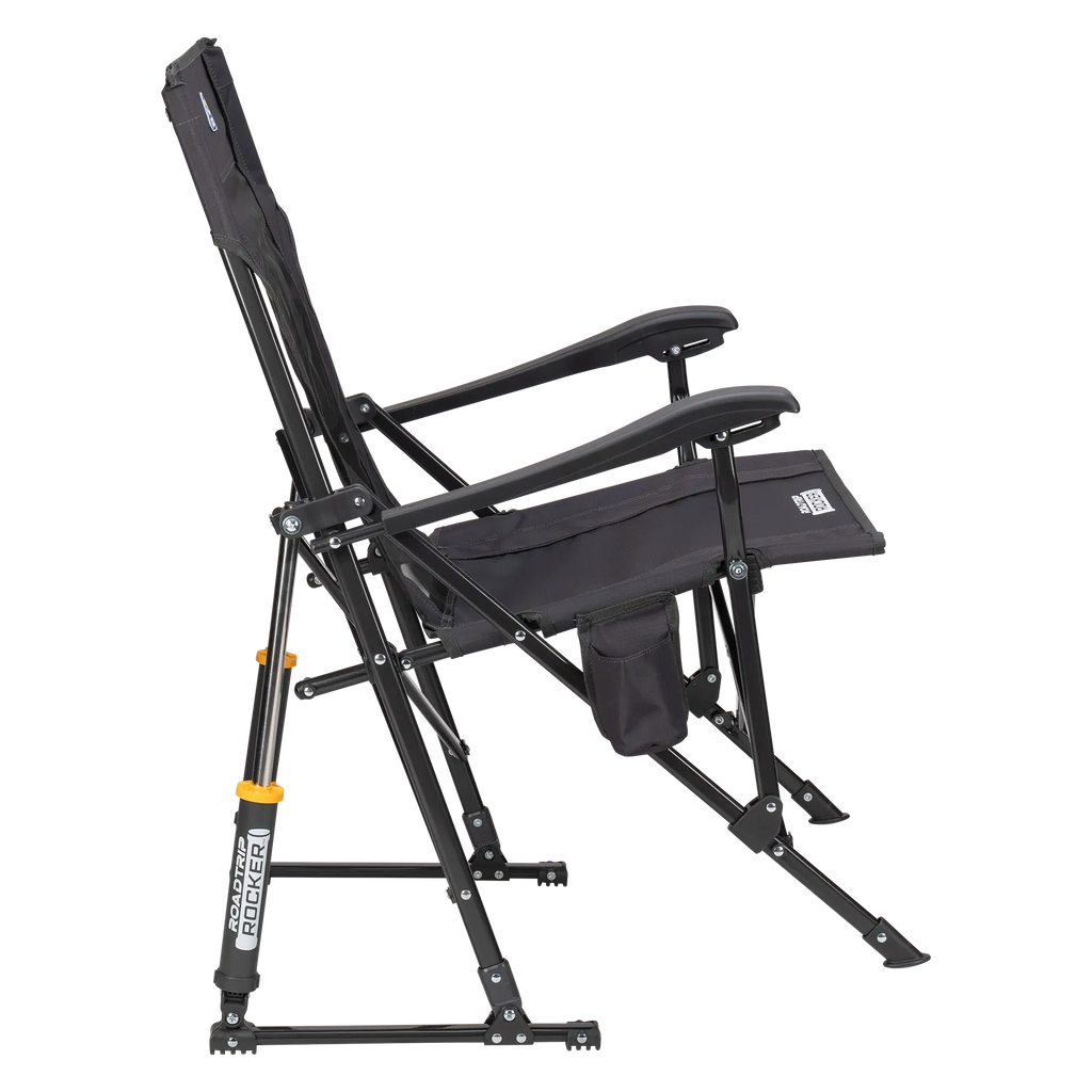 Luxury Camp RoadTrip Rocker - Choice 855 - Heavy-Duty Kickback Rocker with Beverage Holder Detail