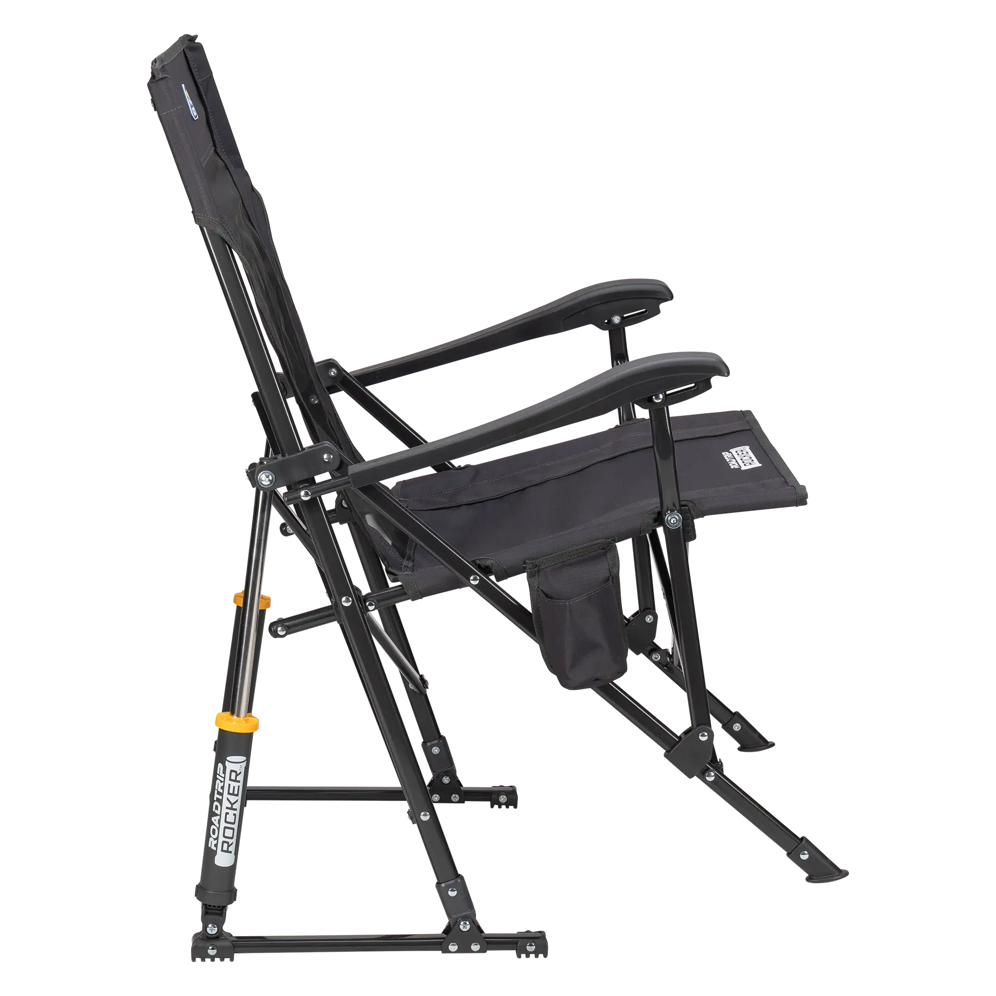 Luxury Camp RoadTrip Rocker - Choice 855 - Heavy-Duty Kickback Rocker with Beverage Holder Detail