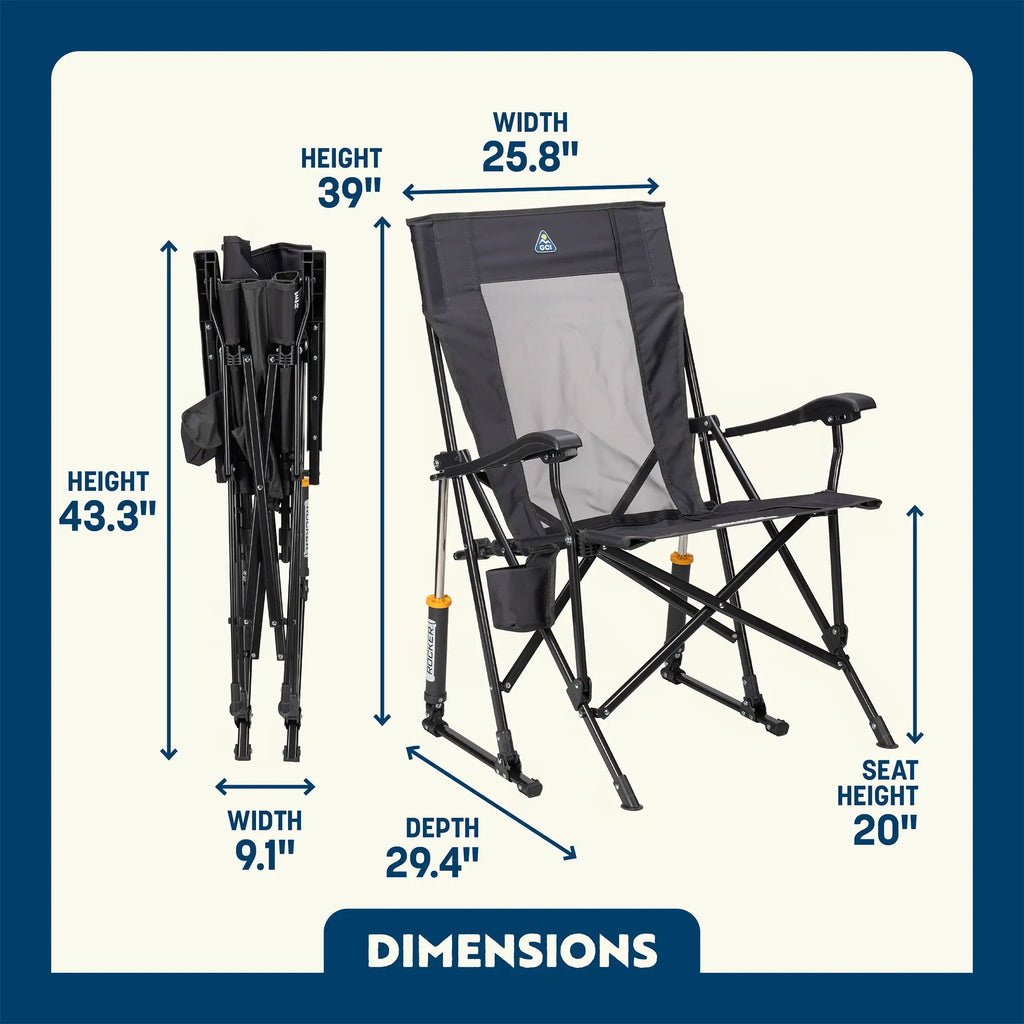 Luxury Camp RoadTrip Rocker - Choice 855 - Heavy-Duty Kickback Rocker with Beverage Holder Detail
