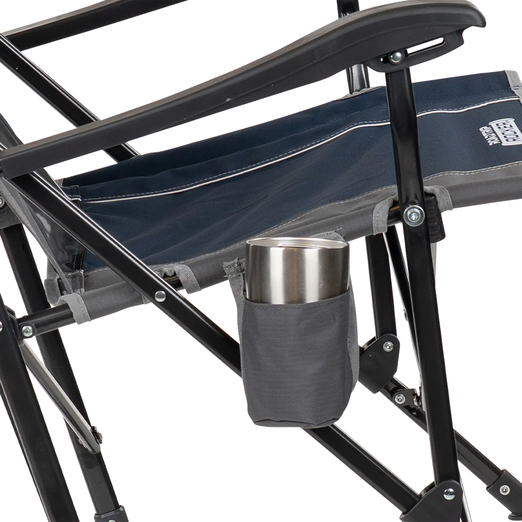 Luxury Camp RoadTrip Rocker - Choice 855 - Heavy-Duty Kickback Rocker with Beverage Holder Detail