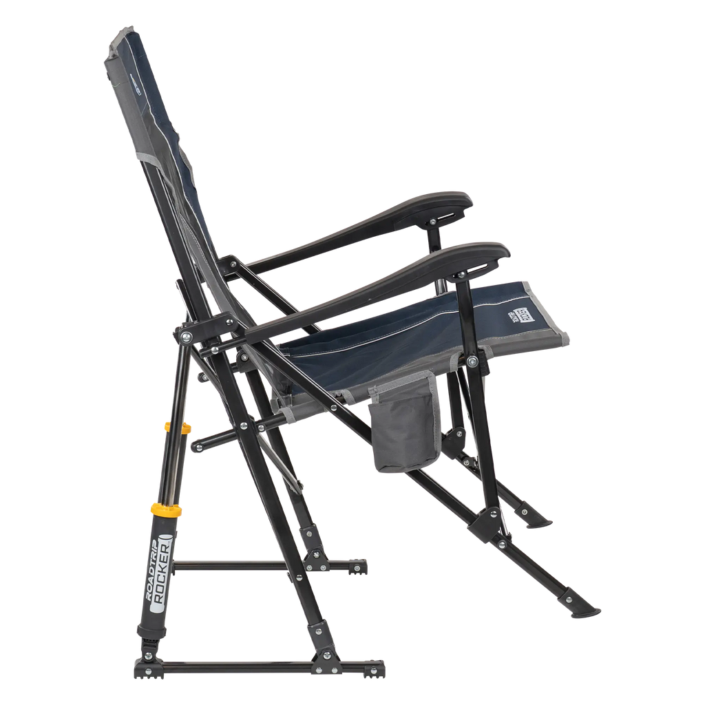 Luxury Camp RoadTrip Rocker - Choice 855 - Heavy-Duty Kickback Rocker with Beverage Holder Detail