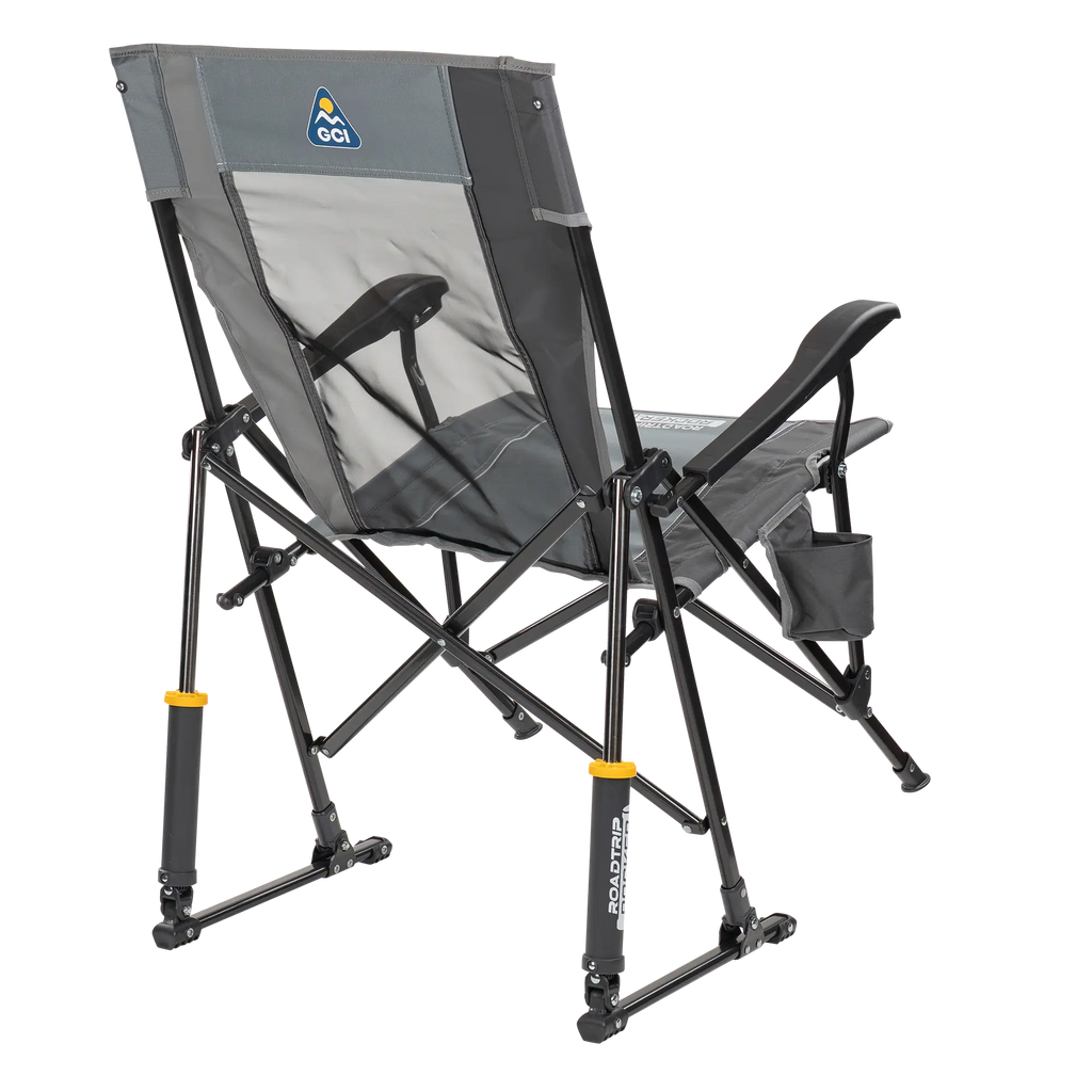 Luxury Camp RoadTrip Rocker - Choice 855 - Heavy-Duty Kickback Rocker with Beverage Holder Detail