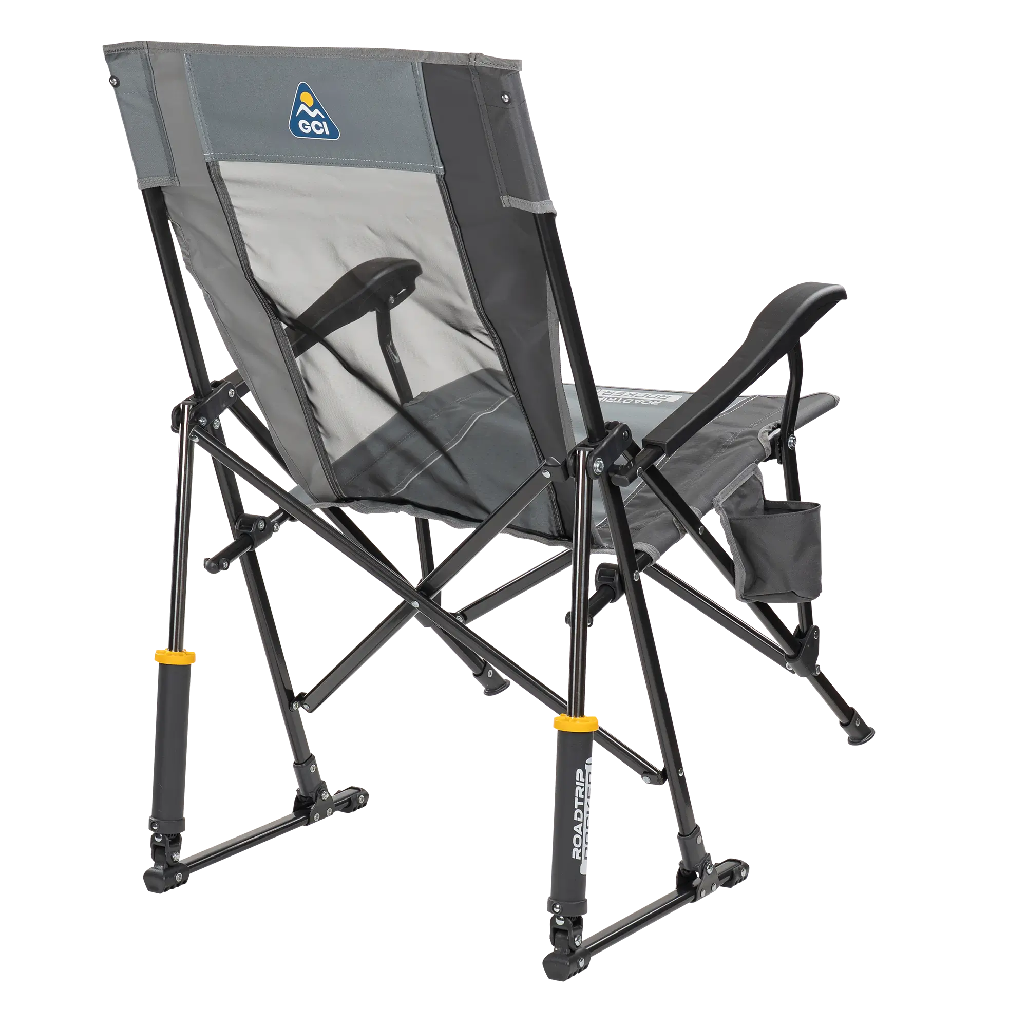 Luxury Camp RoadTrip Rocker - Choice 855 - Heavy-Duty Kickback Rocker with Beverage Holder Detail