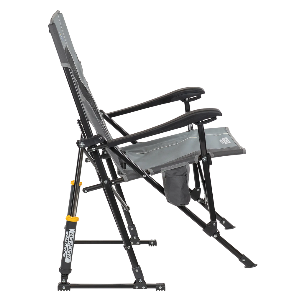 Luxury Camp RoadTrip Rocker - Choice 855 - Heavy-Duty Kickback Rocker with Beverage Holder Detail
