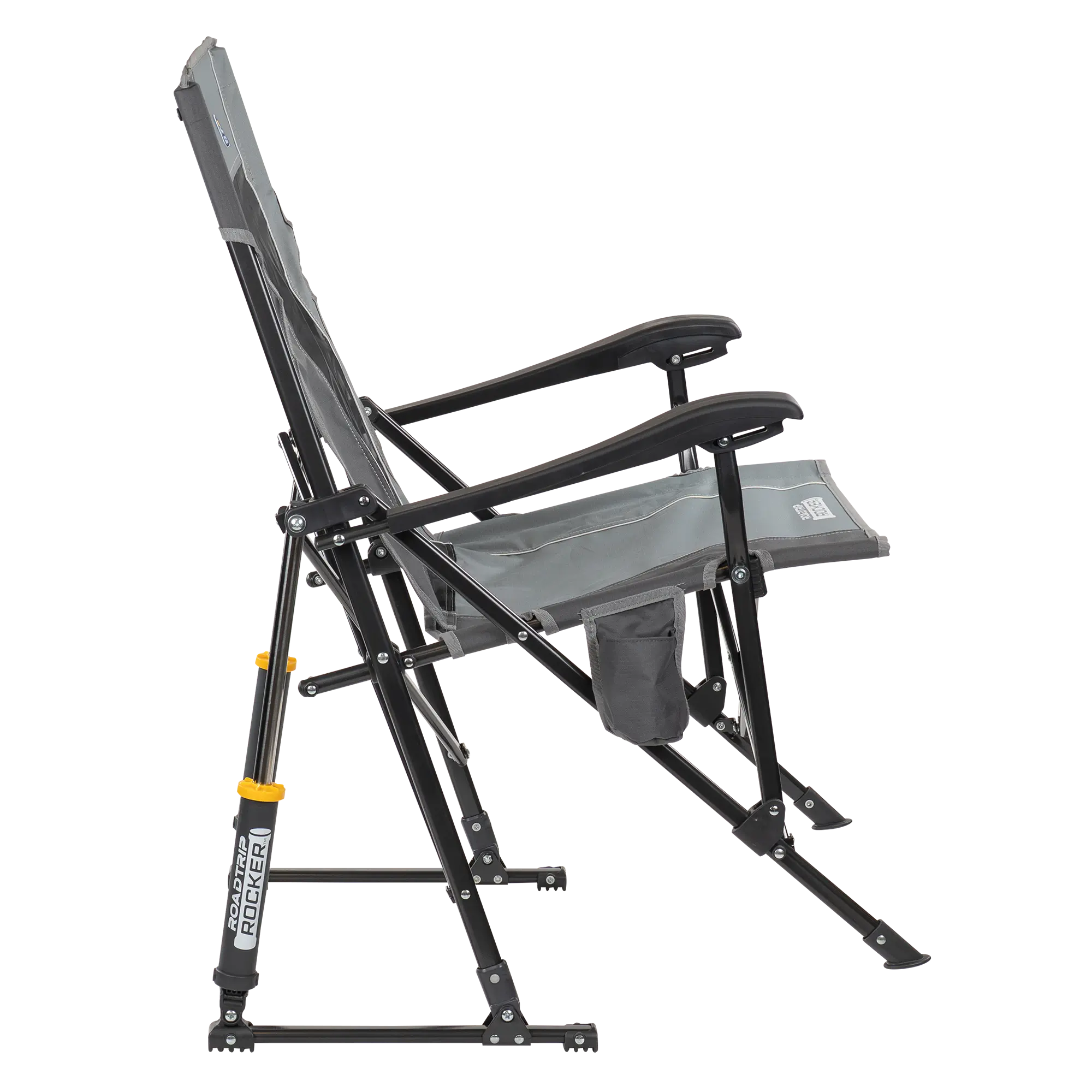 Luxury Camp RoadTrip Rocker - Choice 855 - Heavy-Duty Kickback Rocker with Beverage Holder Detail