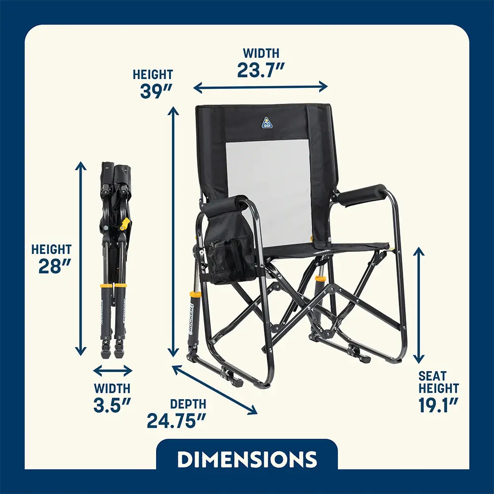 Luxury Camp Stowaway Rocker - Choice 794 - RoadTrip Rocker Smooth Motion Camp Chair Detail