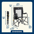 Luxury Camp Stowaway Rocker - Choice 794 - RoadTrip Rocker Smooth Motion Camp Chair Detail