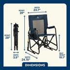 Luxury Camp Stowaway Rocker - Choice 794 - RoadTrip Rocker Smooth Motion Camp Chair Detail