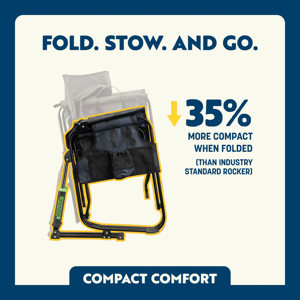 Luxury Camp Stowaway Rocker - Choice 794 - RoadTrip Rocker Smooth Motion Camp Chair Detail
