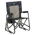Luxury Camp Stowaway Rocker - Choice 794 - RoadTrip Rocker Smooth Motion Camp Chair - Stealth Camo