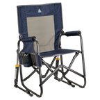 Luxury Camp Stowaway Rocker - Choice 794 - RoadTrip Rocker Smooth Motion Camp Chair - Navy Topo