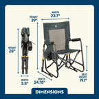 Luxury Camp Stowaway Rocker - Choice 794 - RoadTrip Rocker Smooth Motion Camp Chair Detail