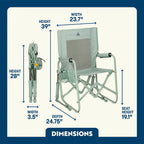 Luxury Camp Stowaway Rocker - Choice 794 - RoadTrip Rocker Smooth Motion Camp Chair Detail
