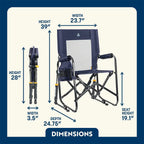 Luxury Camp Stowaway Rocker - Choice 794 - RoadTrip Rocker Smooth Motion Camp Chair Detail