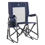 Luxury Camp Stowaway Rocker - Choice 794 - RoadTrip Rocker Smooth Motion Camp Chair - Tailgater Rich Blue