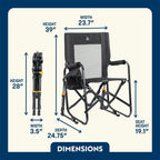Luxury Camp Stowaway Rocker - Choice 794 - RoadTrip Rocker Smooth Motion Camp Chair Detail