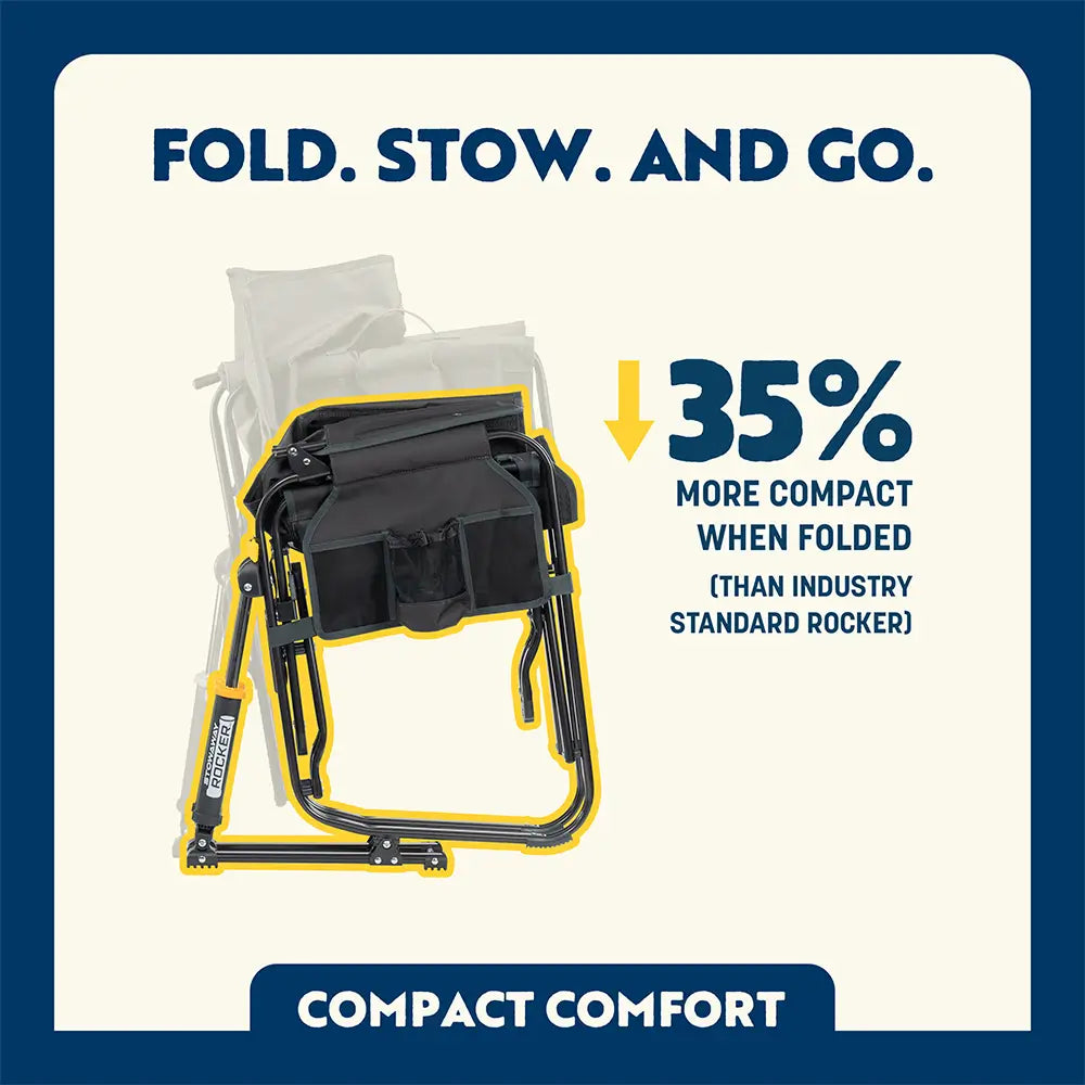 Luxury Camp Stowaway Rocker - Choice 794 - RoadTrip Rocker Smooth Motion Camp Chair Detail