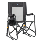 Luxury Camp Stowaway Rocker - Choice 794 - RoadTrip Rocker Smooth Motion Camp Chair - Tailgater Dark Charcoal