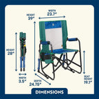 Luxury Camp Stowaway Rocker - Choice 794 - RoadTrip Rocker Smooth Motion Camp Chair Detail