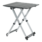 Multi-Functional Cook Compact Camp Table 20 - Choice 513 - Slim-Fold Outdoor Cook Station with Storage Shelves - Black Chrome