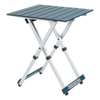 Multi-Functional Cook Compact Camp Table 20 - Choice 513 - Slim-Fold Outdoor Cook Station with Storage Shelves - Teal