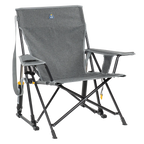 Premium All-Weather Kickback Rocker - Choice 345 - RoadTrip Rocker Smooth Motion Camp Chair - Heathered Pewter